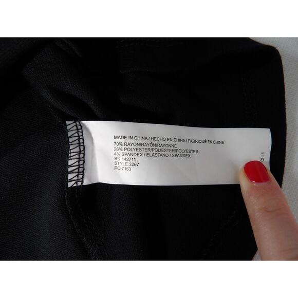 Eloquii Blouse Top 18 Black Scalloped Neck Short Sleeve Career Office Rayon NWT - Picture 11 of 12